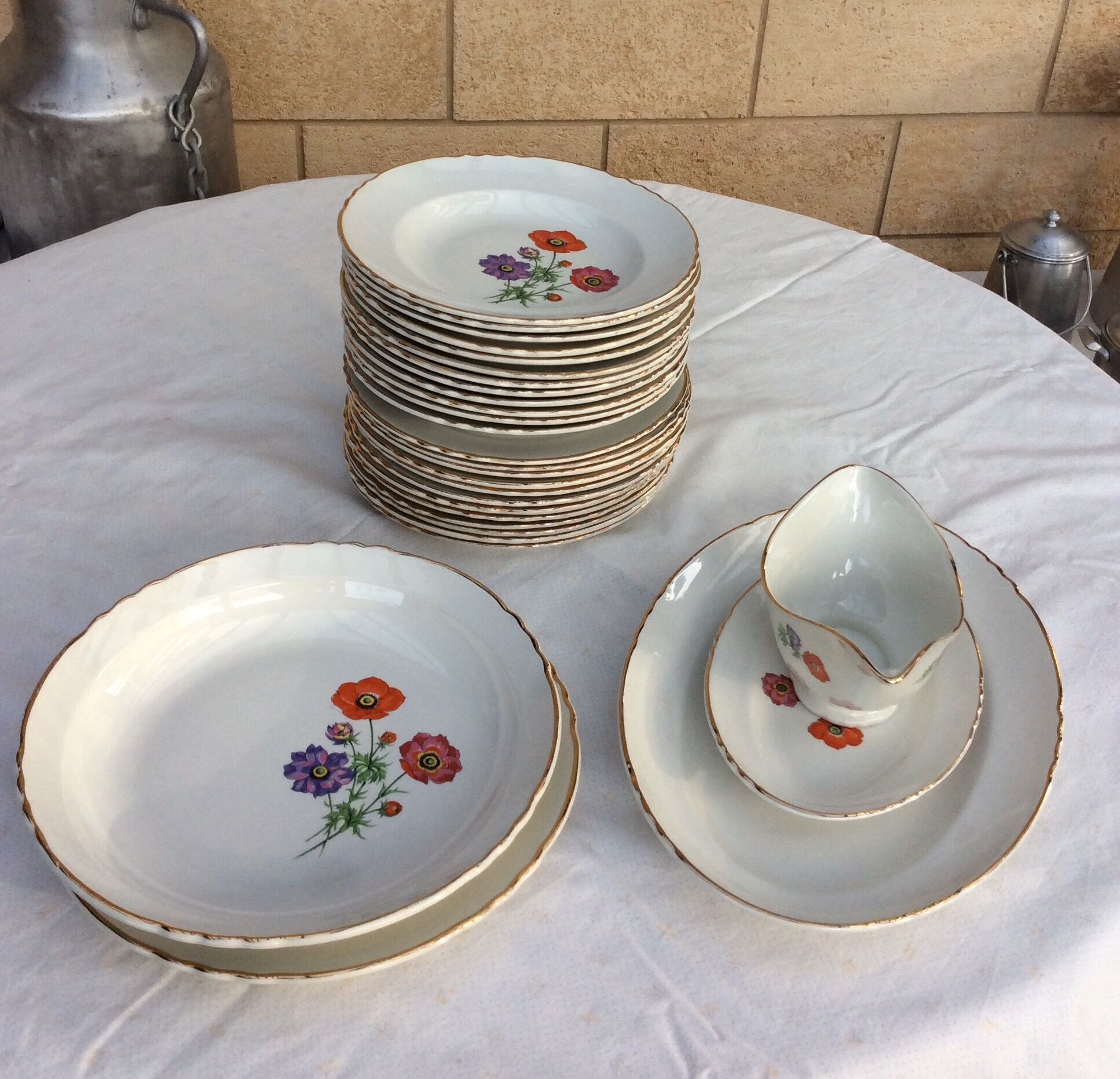 Table service 29 pieces Orchies Moulin des Loups - vintage