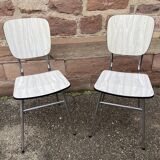 Pair of vintage formica chairs 1960 mid-century