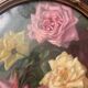 Antique painting of a bouquet of roses, 1900s – glass painting and Louis XVI gilded frame.