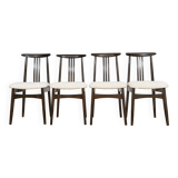 Set of 4 dining chairs in beige boucle by M. Zieliński 1960's