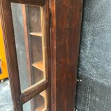 Old narrow wooden showcase.