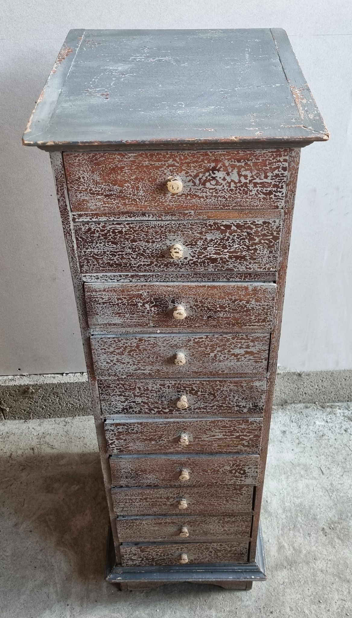 Colonne à tiroirs d'atelier, en bois, vintage, années 50