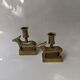 Pair of brass candlesticks ethnic decoration