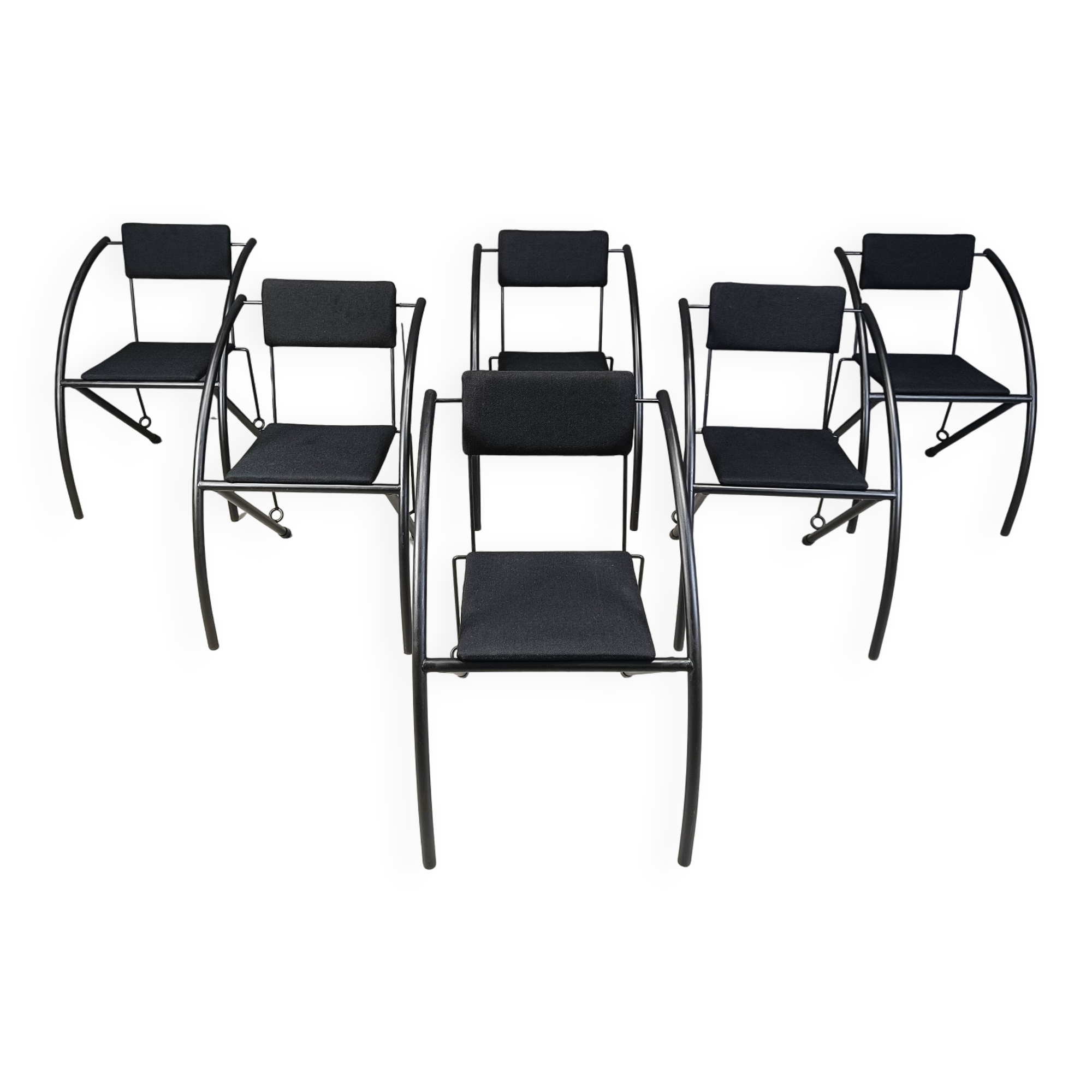 Set of 6 Post modern dining chairs, 1980s