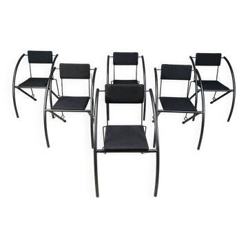 Set of 6 Post modern dining chairs, 1980s