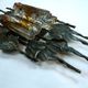 Large brutalist iron & ice Murano glass sconce / wall lamp, 1960s