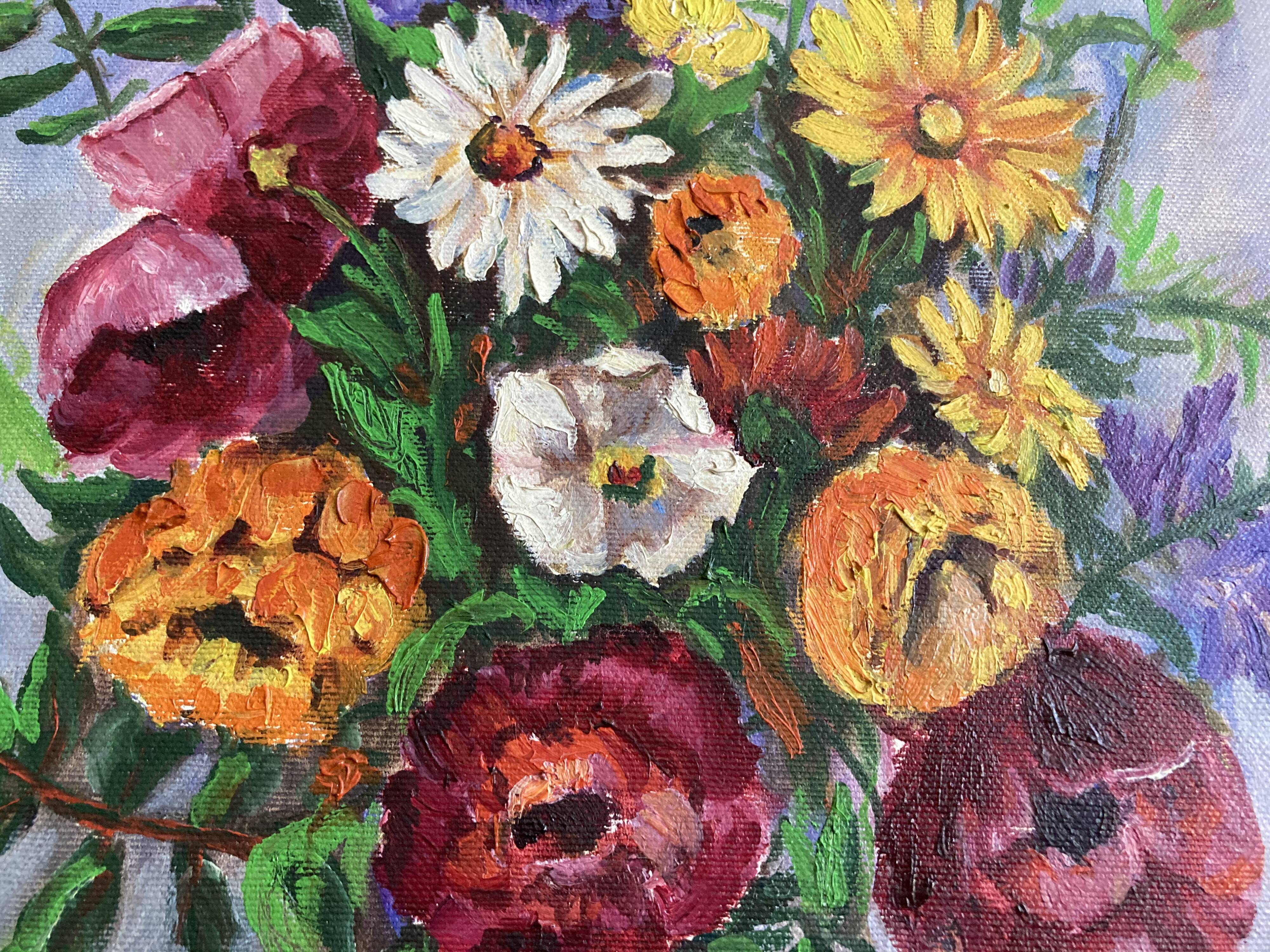 Old flower bouquet painting