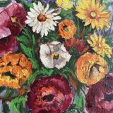 Old flower bouquet painting