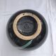 Black Ceramic Round Vase with Flower and Paradise Bird Design, 1970s Vintage