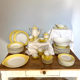 Service de 52 pièces en porcelaine kg luneville, modèle jonquille