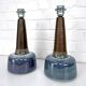 Pair of large blue table lamps Søholm Einar Johansen Denmark 1960s