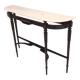 Vintage beech console table with portuguese pink marble top, italy