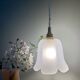 Suspension tulipe vintage en verre dépoli en forme de fleur