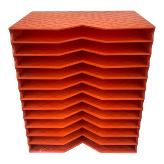 Range document plastique orange 1970