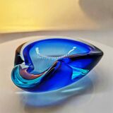 Grand cendrier ou fourre-tout en verre de Murano des années 1960 par Flavio Poli pour Seguso.