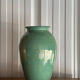 Jade green glazed ceramic vase, Vallauris 1950