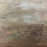 Painting XXth signed and dated 47