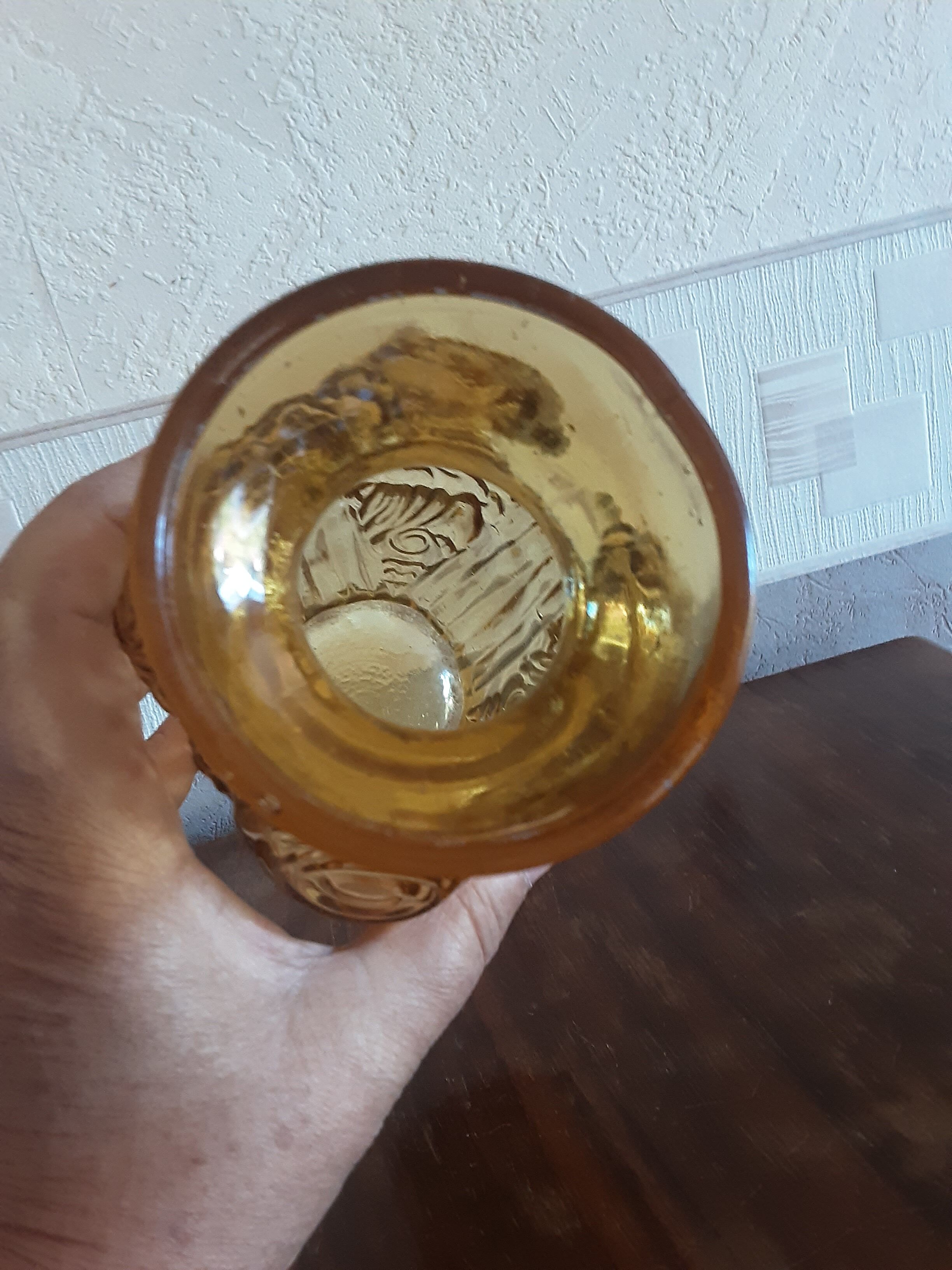 Art Deco vase amber glass