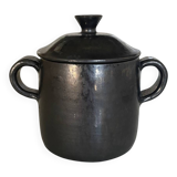 Black ceramic covered pot – Vallauris, 1950s