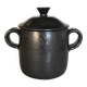 Black ceramic covered pot – Vallauris, 1950s