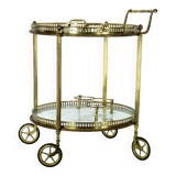 Mid-Century Modern Brass and Glass Bar Cart 1970s.