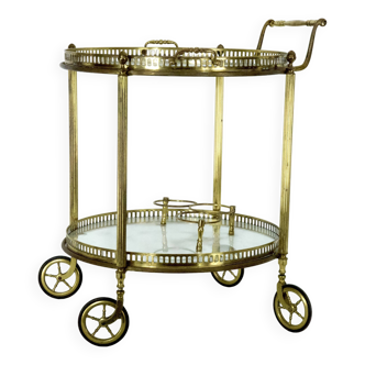 Mid-Century Modern Brass and Glass Bar Cart 1970s.