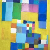 Tableau abstrait jaune