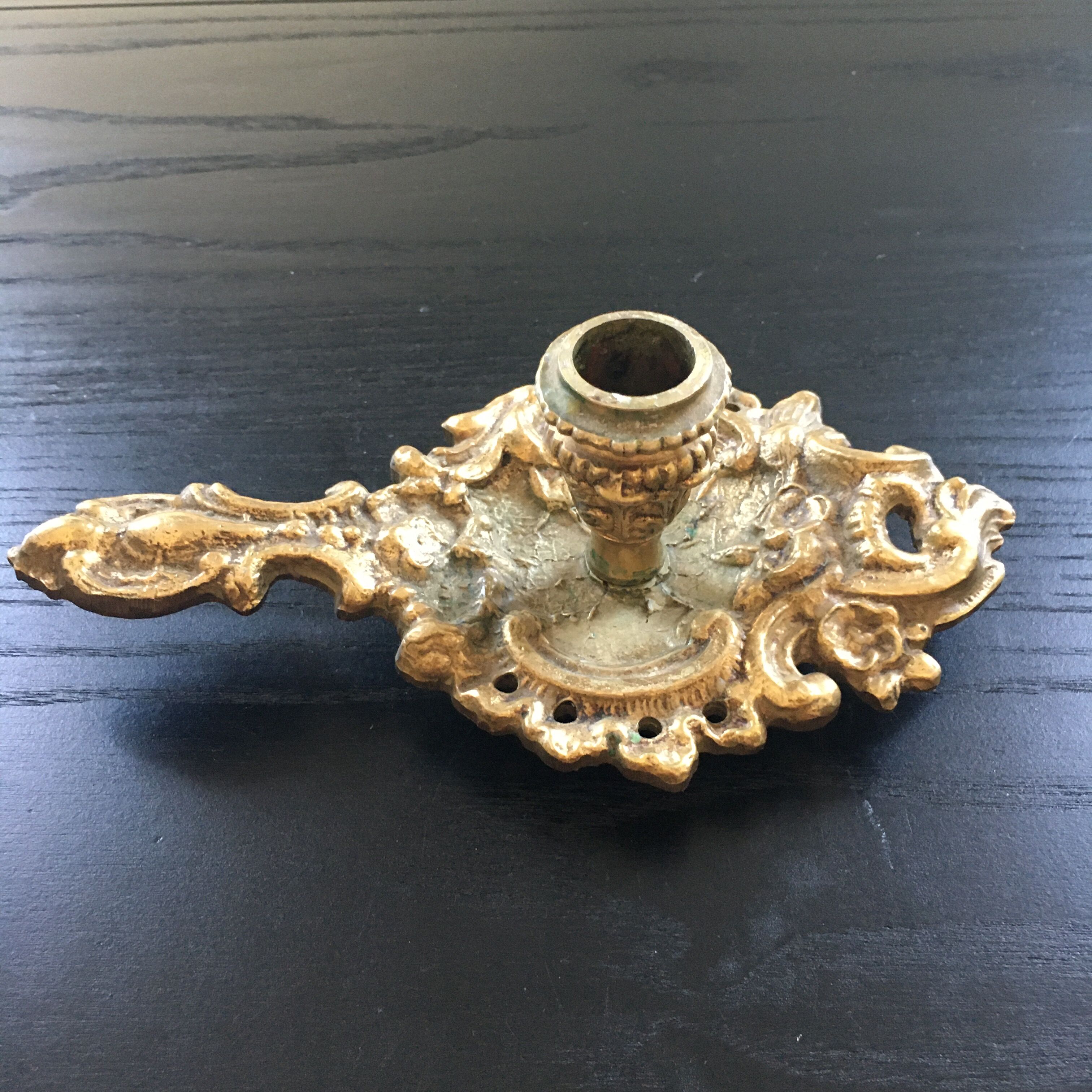 Gilded bronze rock holder