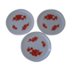 3 flat plates Lotus arcopal france orange diameter 22.5 cm