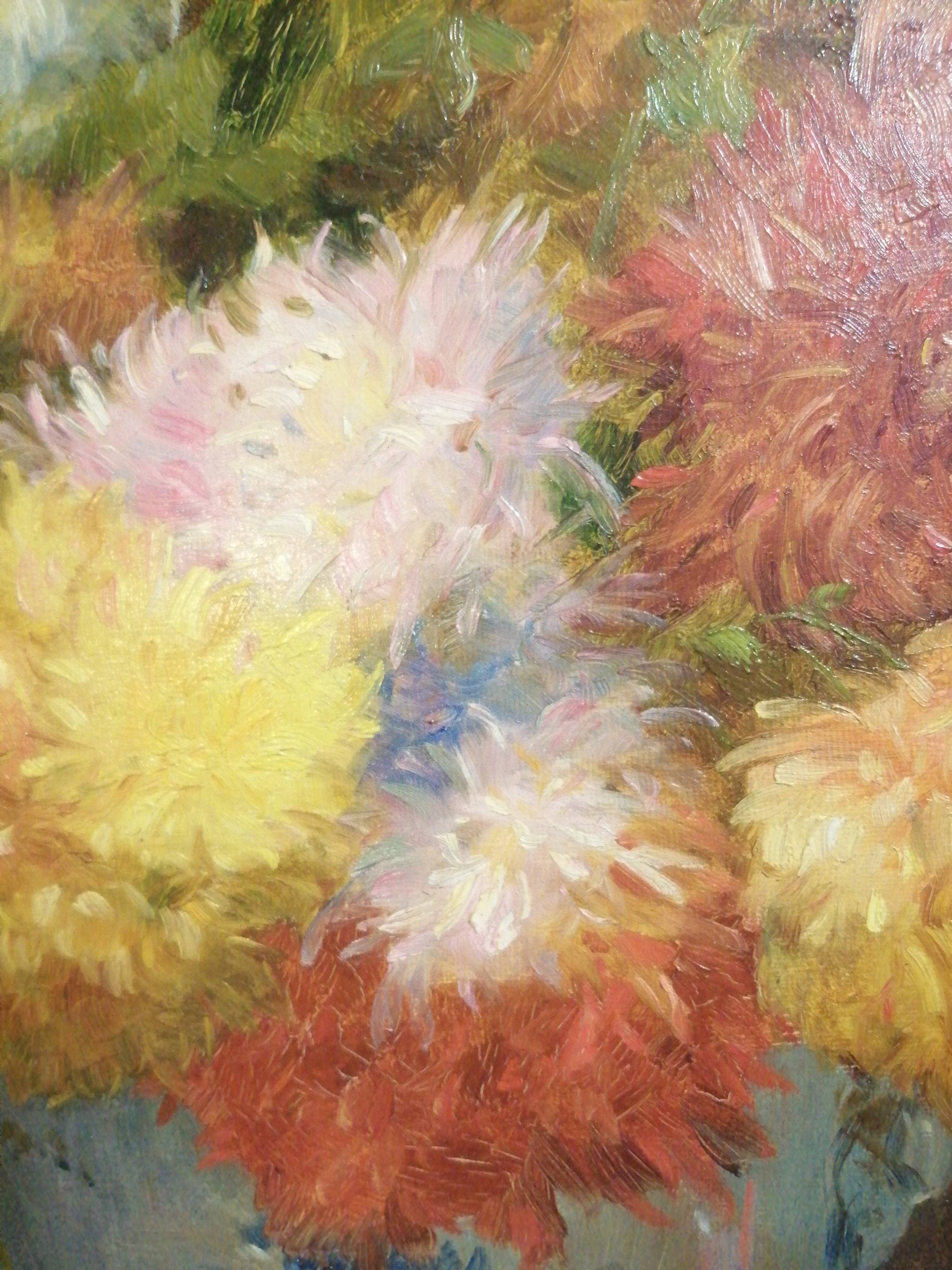 Painting flowers oil on canvas