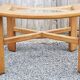 Scandinavian design coffee table, solid wood and glass, vintage, 70s