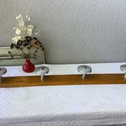 Coat rack hook wood and zinc vintage 50'