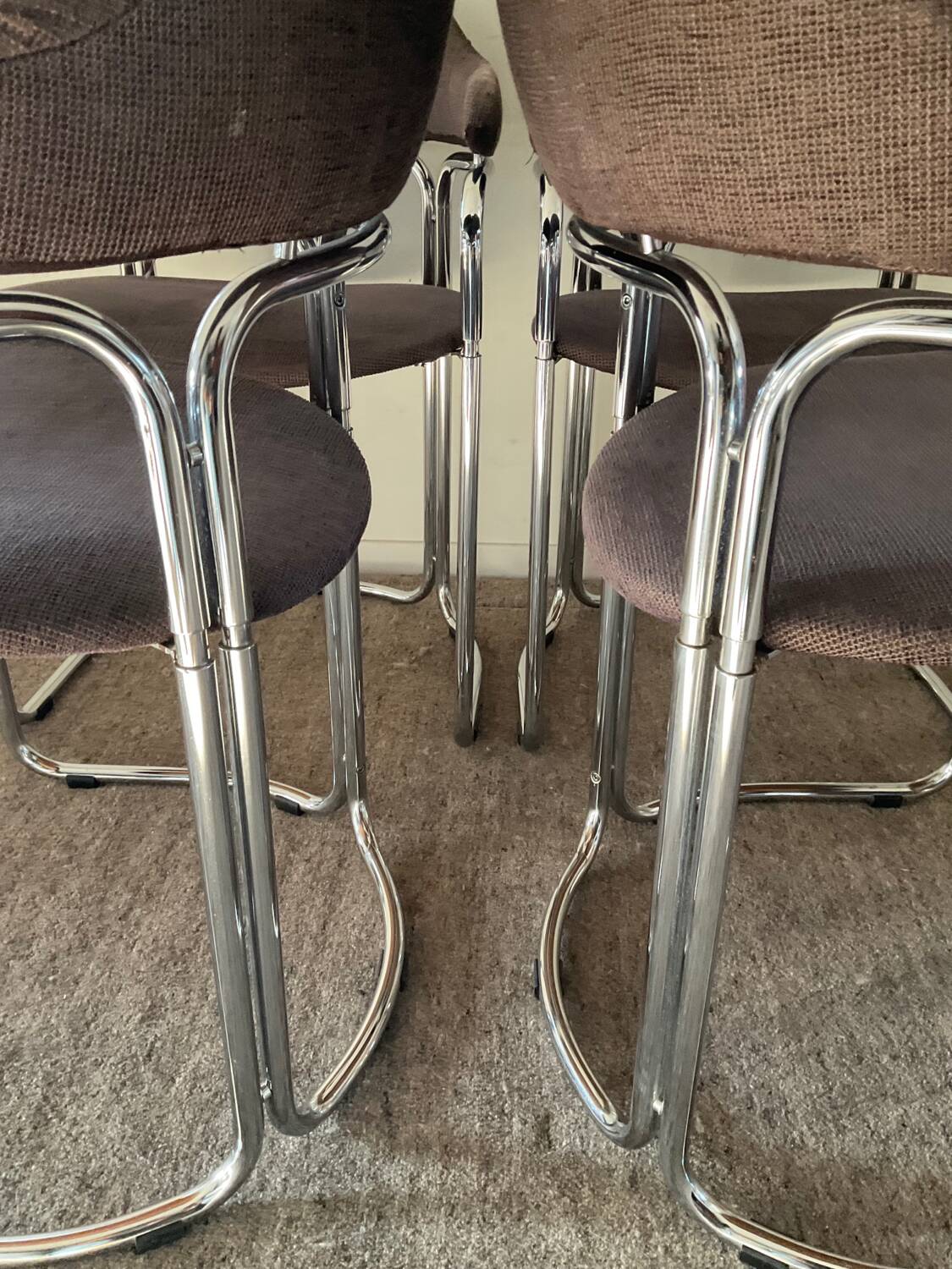 Series of 4 Italian armchairs by Otto Gerdau 1970s