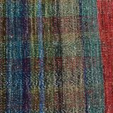 Kilim Red Brown Striped Pattern Vintage Kilim Rug, 93x232Cm