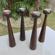 Pair of large Scandinavian candlesticks, 70s, vintage