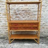 Louis Sognot's library in bamboo and rattan