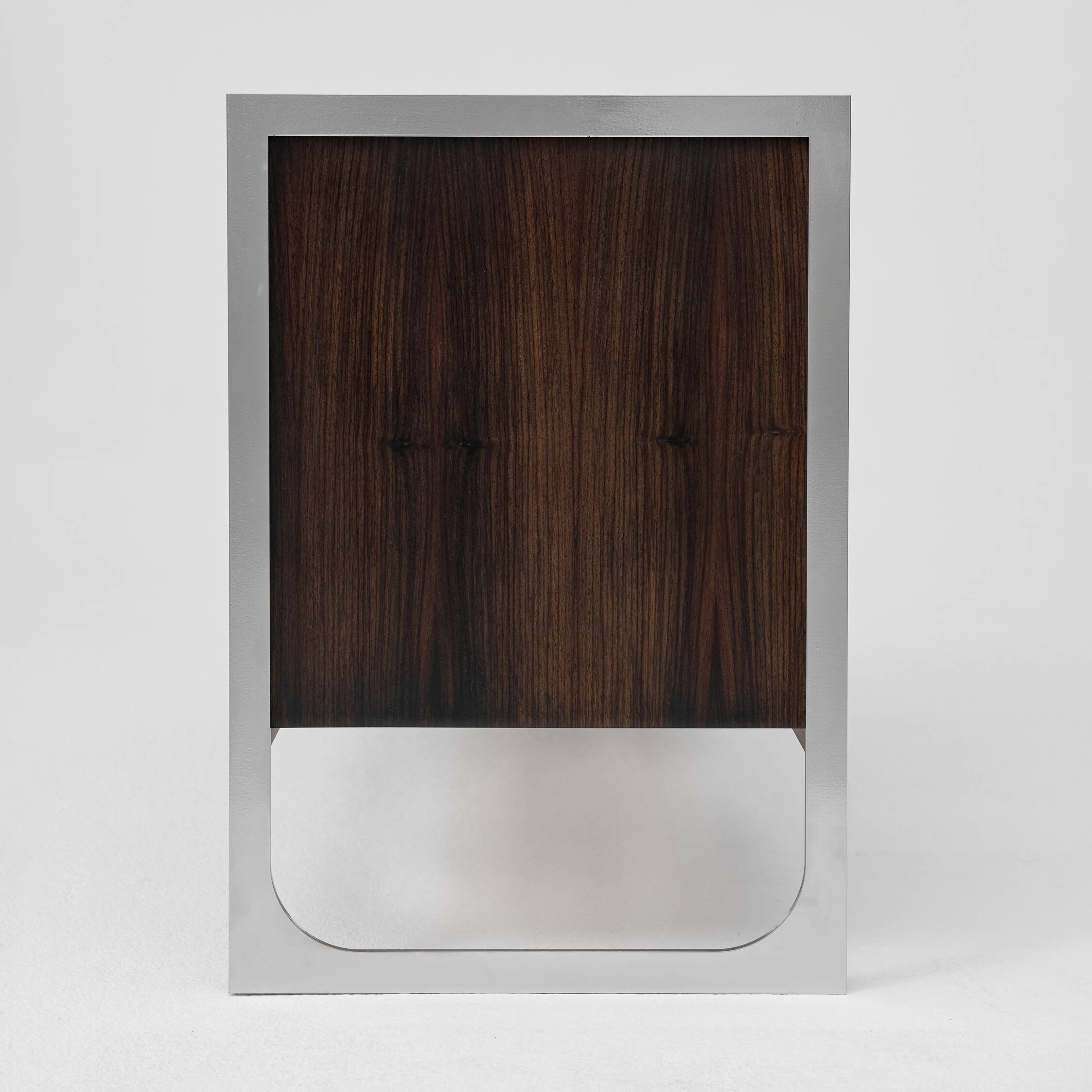 Vintage sideboard with handmade relief surface, metal, Germany, 1960s