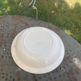 Hollow dish, Senlis model, KG luneville, France, burgundy rose patterns and gray foliage