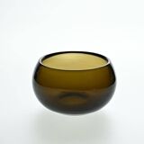 Small amber blown glass container by Claude Morin, Dieulefit circa 1970