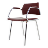 Chrome (Faux) Leather Armchair by Kovona, 1980's, Czechoslovakia