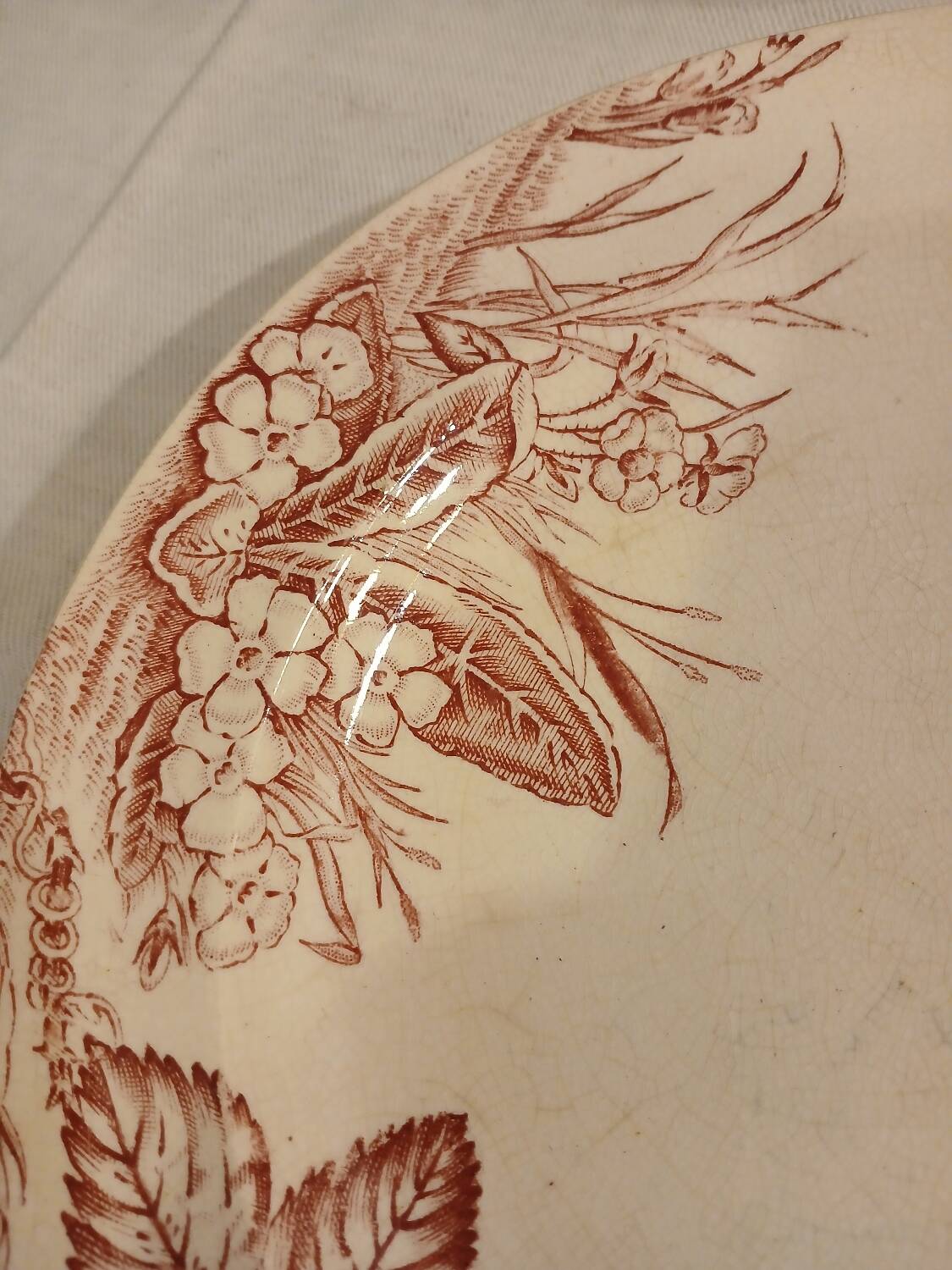 10 antique ironstone dinner plates