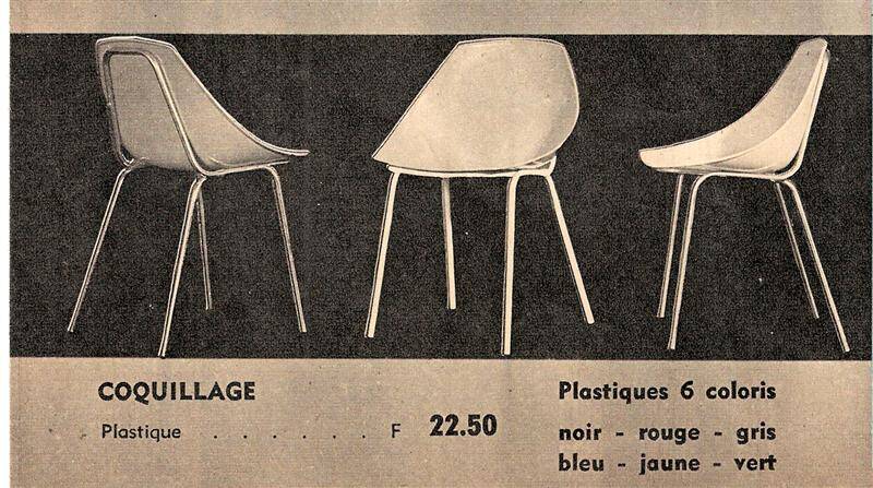 Set of 6 Coquilage chairs, Pierre Guariche