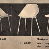 Set of 6 Coquilage chairs, Pierre Guariche