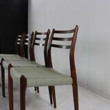 Danish design rosewood dining chairs by Niels Otto Møller for Møller Denmark