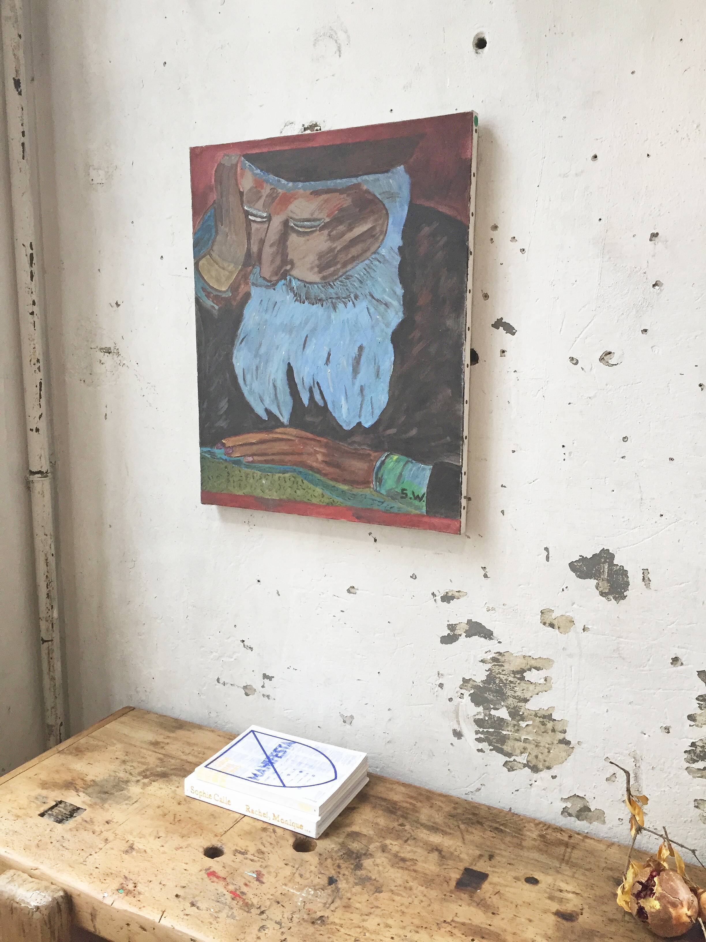 Old man portrait canvas