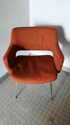 Fabric and metal armchair from the 1960/1970