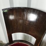 Pair of age Art Deco red velvet chairs