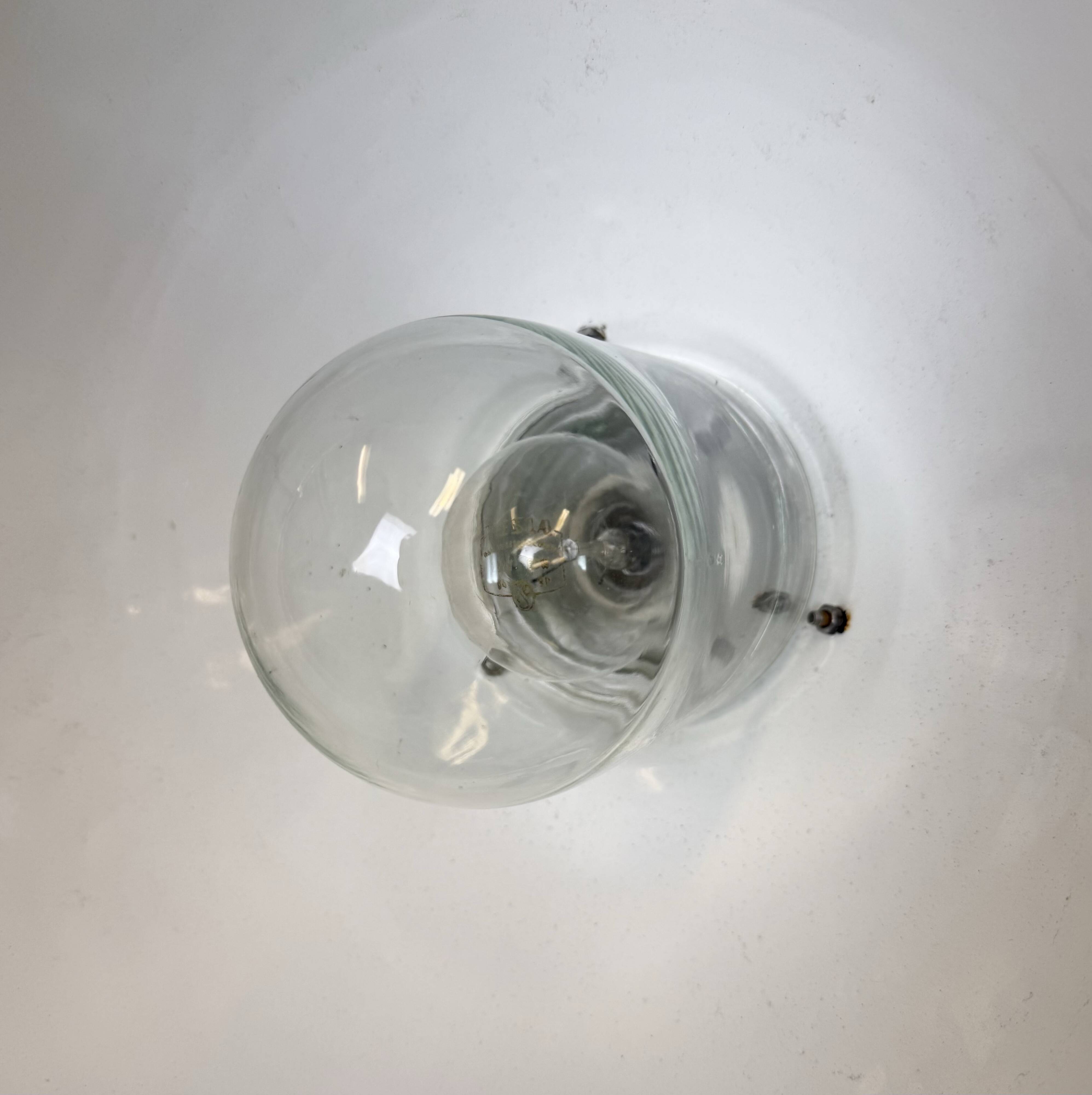 Industrial Factory Wall Lamp with Black Enamel Shade, 1960s