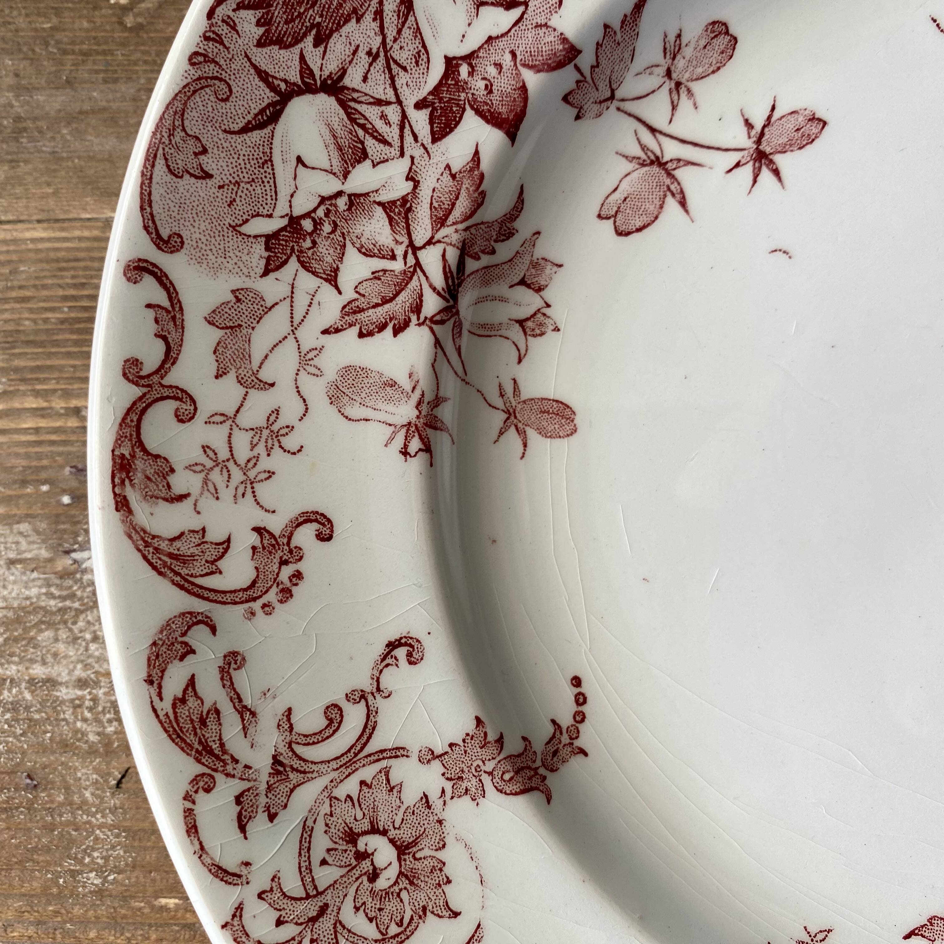 Assiette plate campanule rose x2