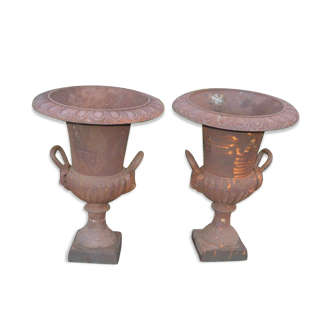 Cast-glass medici vases (the pair)